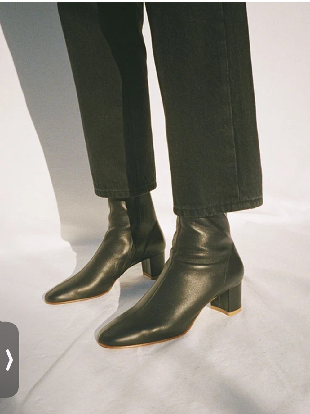 BY FAR Sofia Black Leather Ankle Boots